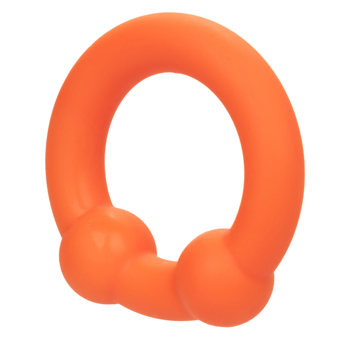 Alpha Liquid Silicone Dual Ball Ring - Orange Orange