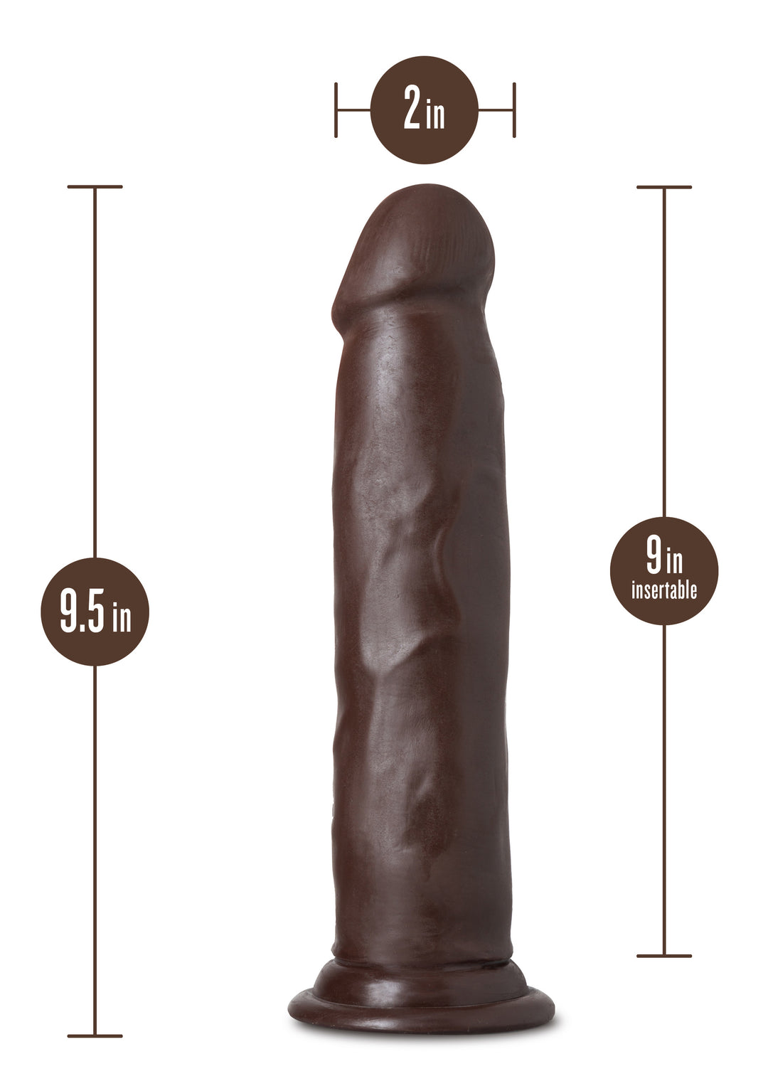 Au Naturel - Jackson - 9 Inch Dong - Chocolate