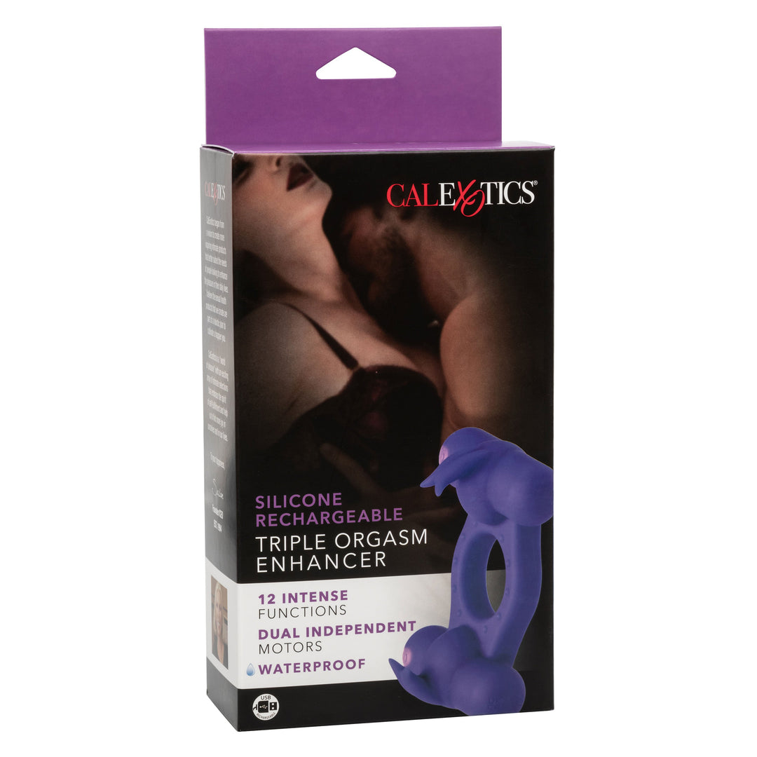 Silicone Rechargeable Triple Orgasm Enhancer -  Purple