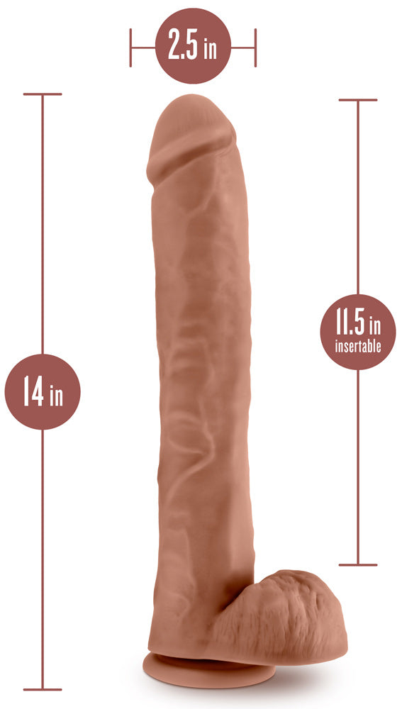 Au Naturel -  Daddy - 14 Inch Dildo - Mocha