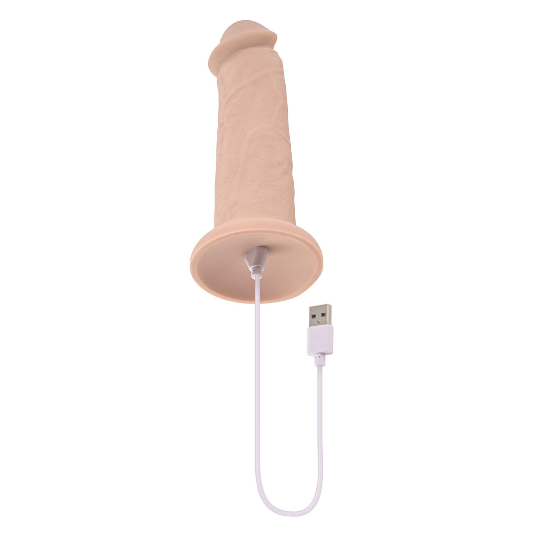 7 Inch Girthy Vibrating Dong - Light