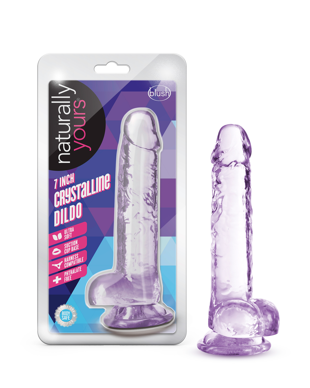 Naturally Yours - 7 Inch Crystalline Dildo -  Amethhyst