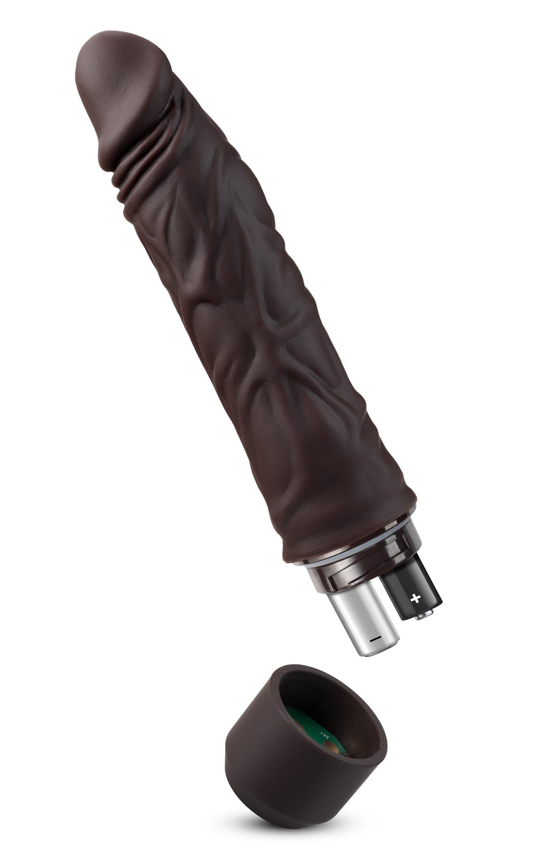 Dr. Skin Silicone - Dr. David - 8 Inch Vibrating  Dildo - Brown