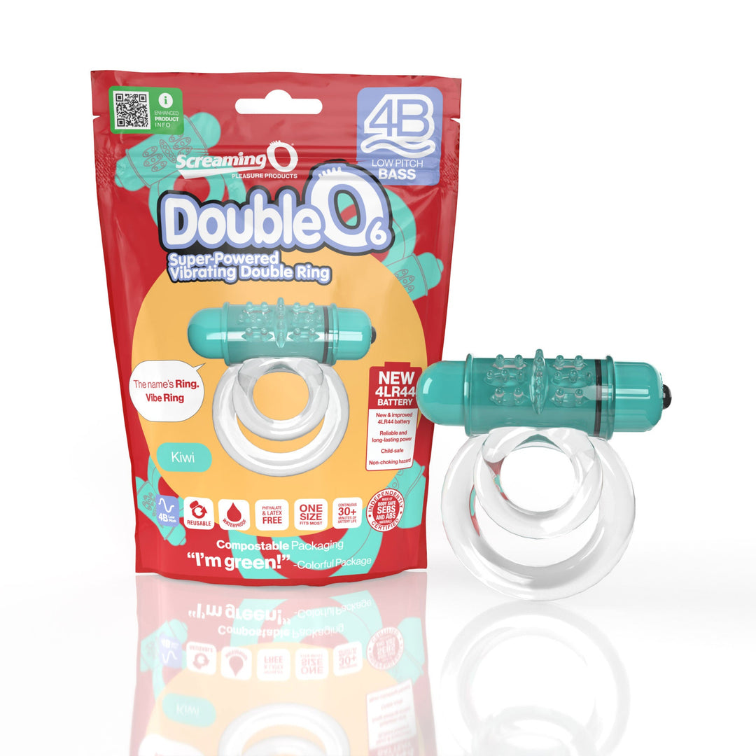 Screaming O 4b - Double O Super Powered Vibrating Double Ring - Kiwi