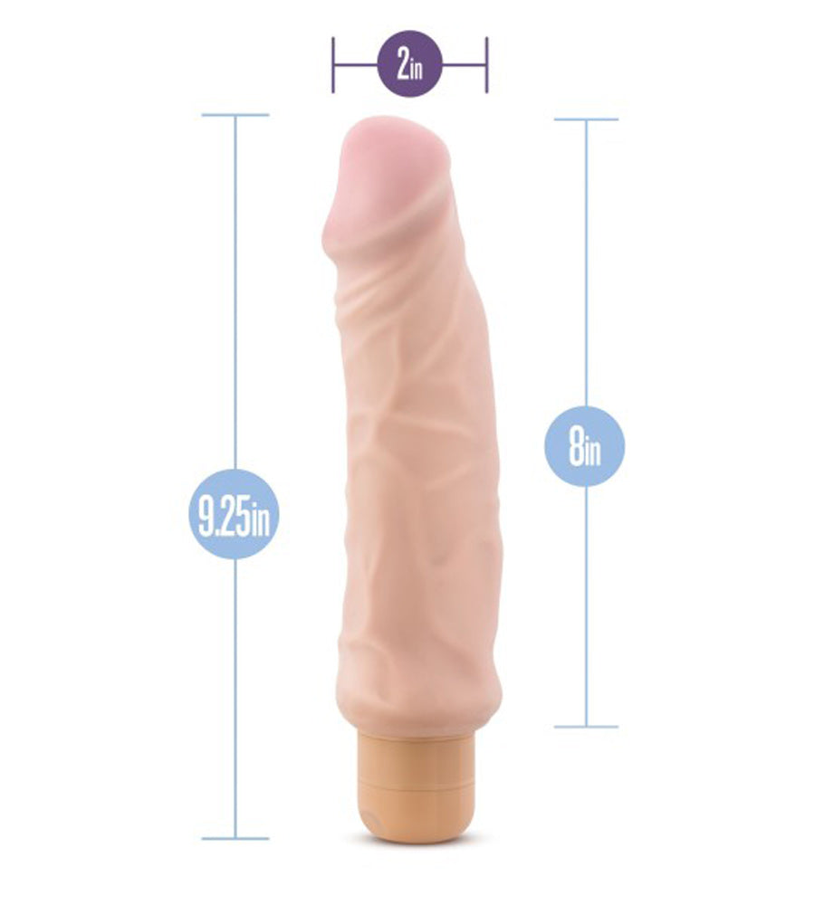 X5 Plus - Hard on Vibrating 9 Inch Dildo - Natural