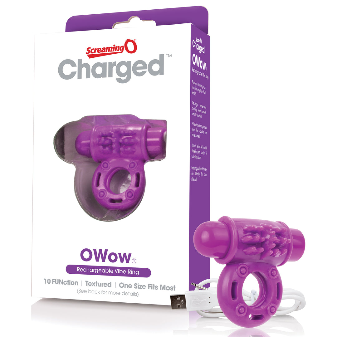 Charged Owow Rechargeable Vibe Ring - Purple