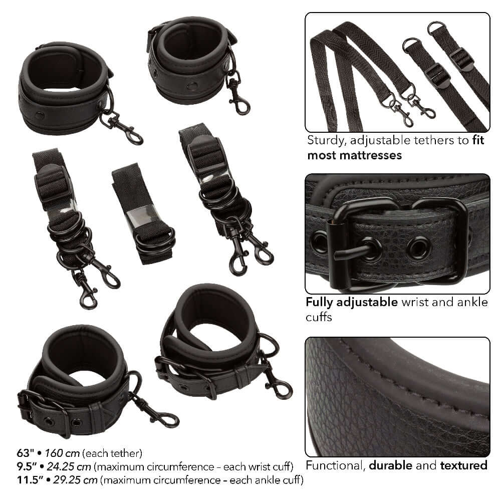 Nocturnal Collection Bed Restraints - Black