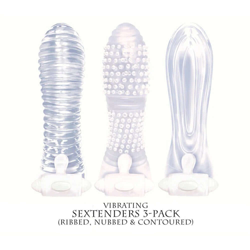 Icon Brands - Vibrating Sextenders 3-Pack - Clear