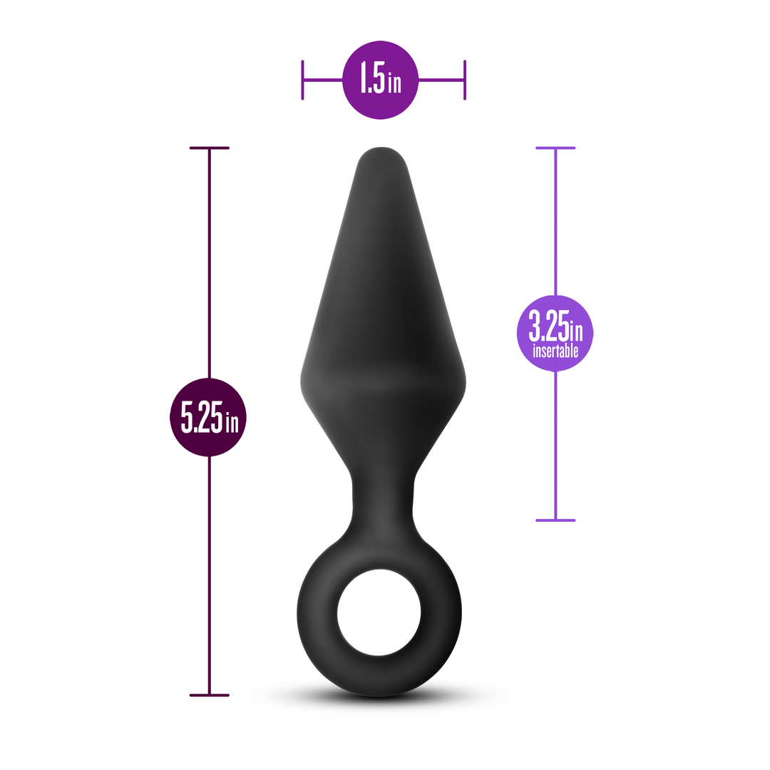 Anal Adventures Platinum - Silicone Loop Plug -  Large - Black