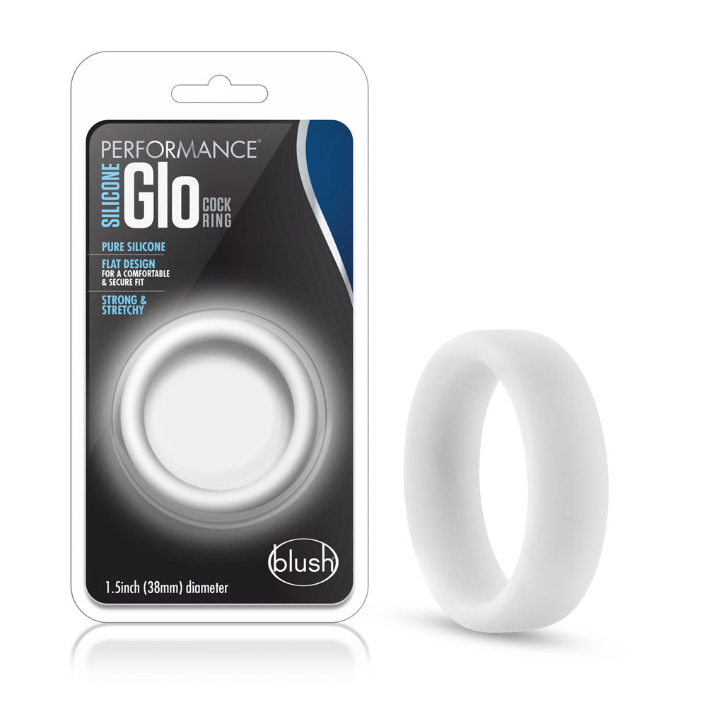 Performance - Silicone Glo Cock Ring - White  Glow