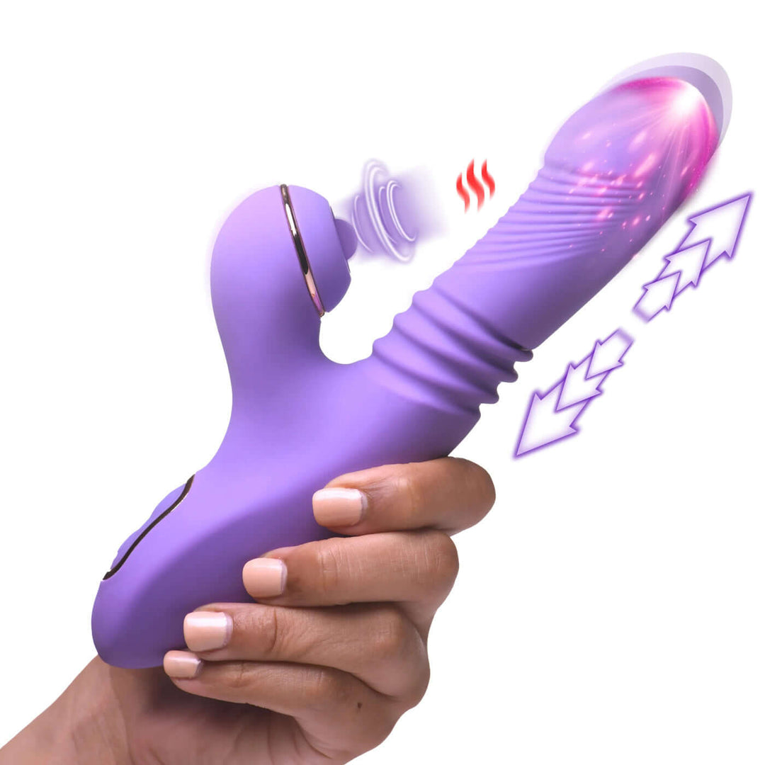 Pro-Thrust Max 14x Thrusting and Pulsing Silicone  Rabbit - Purple