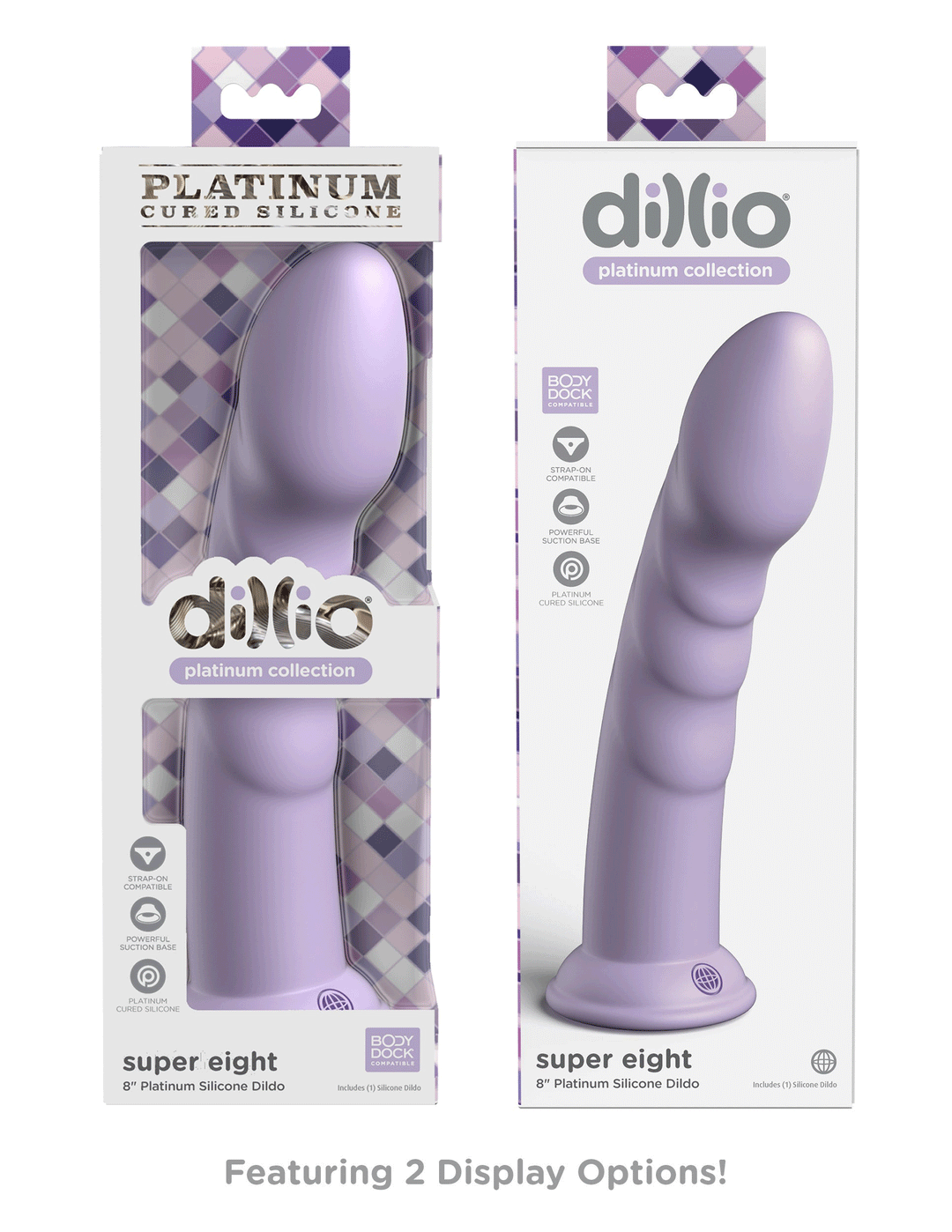 Dillio Platinum - Super Eight 8 Inch Dildo - Purple