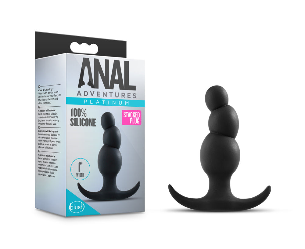 Anal Adventures Platinum - Stacked Plug - Black