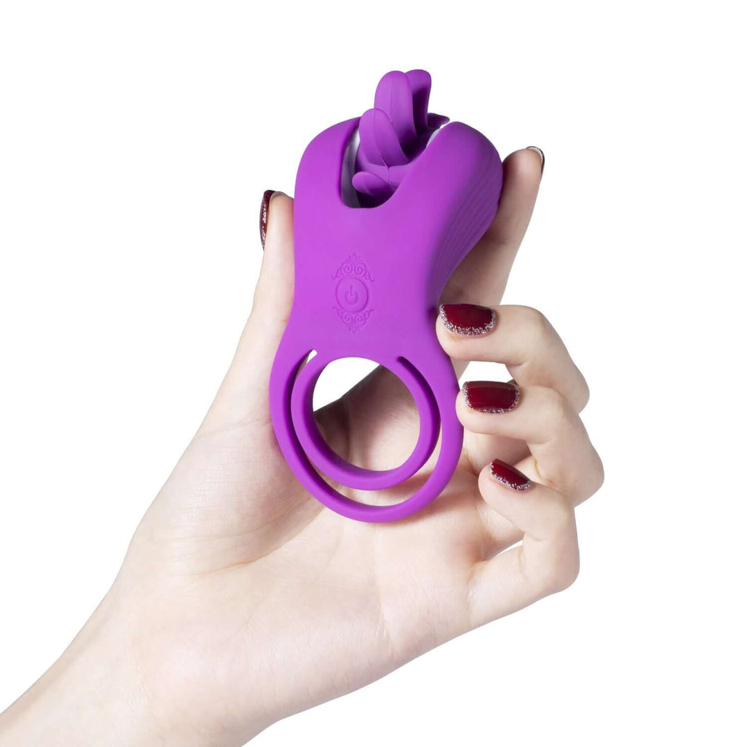 Roxy - Tongue Clit Licker and Cock Ring - Purple