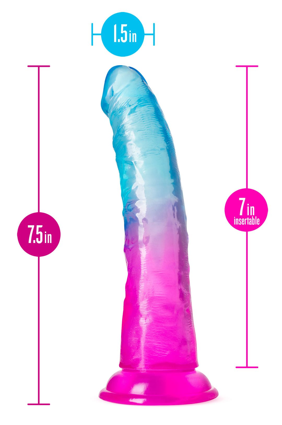 B Yours - Beautiful Sky - 7 Inch Dildo - Sunset