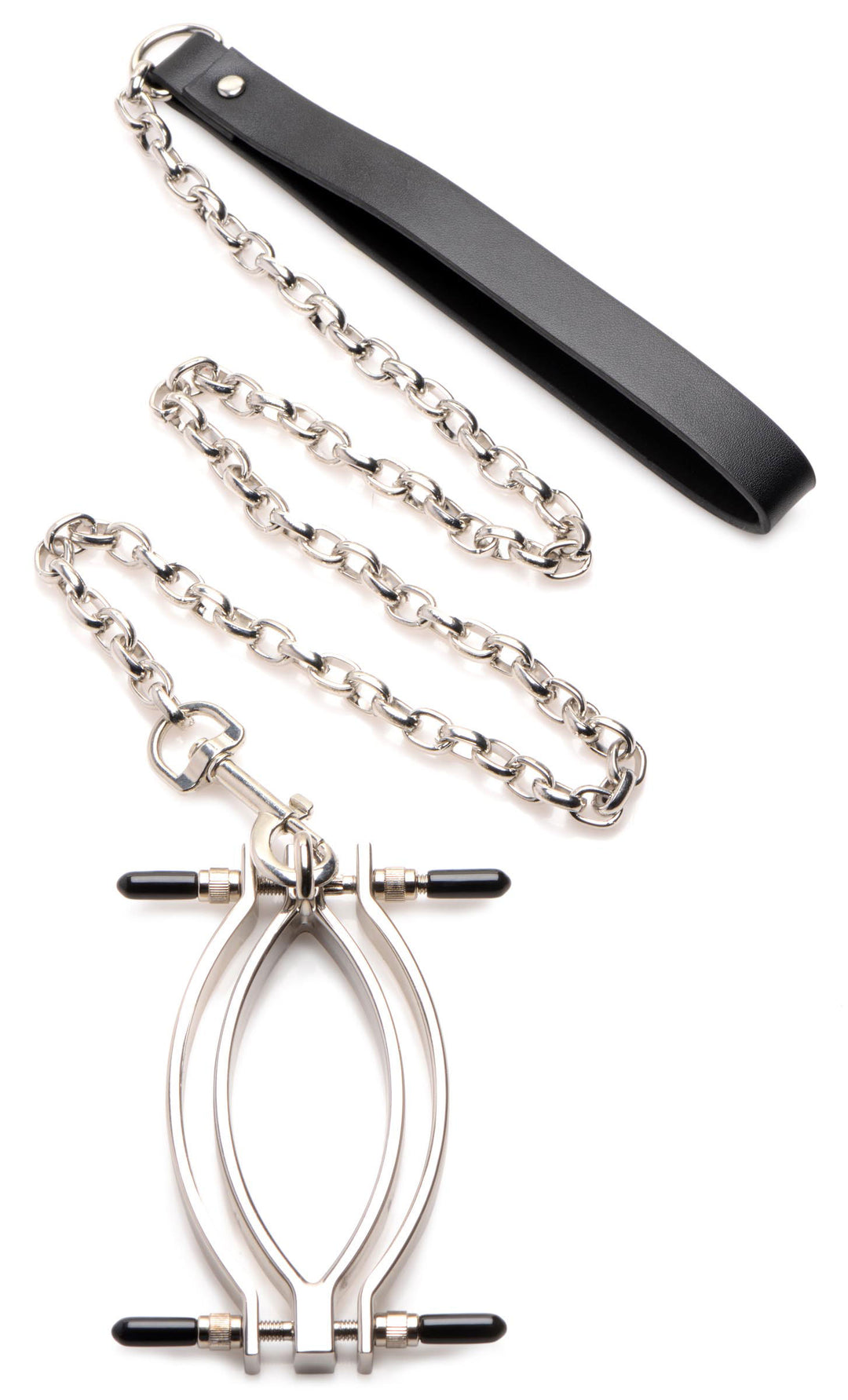 Pussy Tugger Adjustable Pussy Clamp With Leash -  Silver