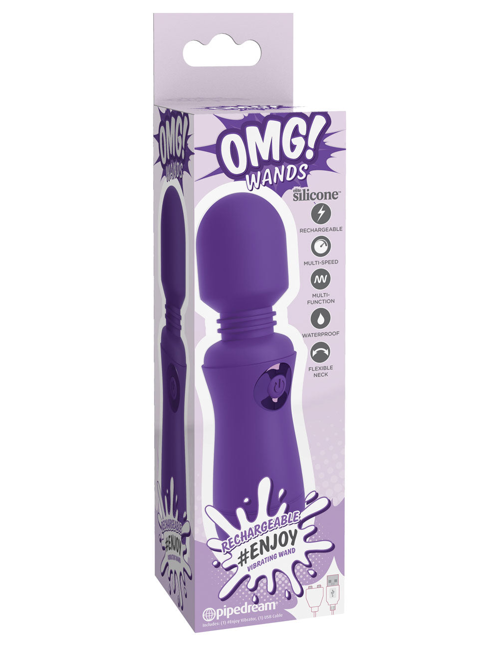 Omg! Wands Enjoy Rechargeable Vibrating Wand - Purple