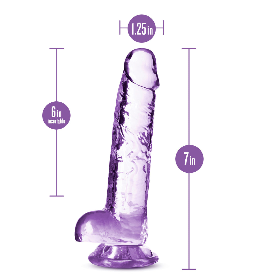 Naturally Yours - 7 Inch Crystalline Dildo -  Amethhyst