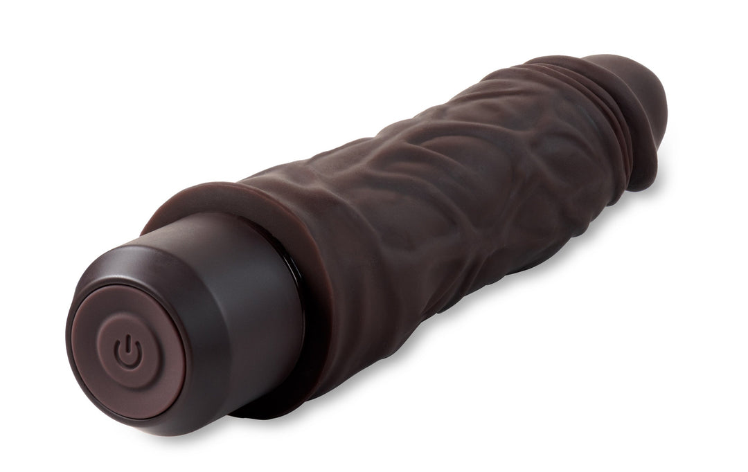 Dr. Skin Silicone - Dr. David - 8 Inch Vibrating  Dildo - Brown