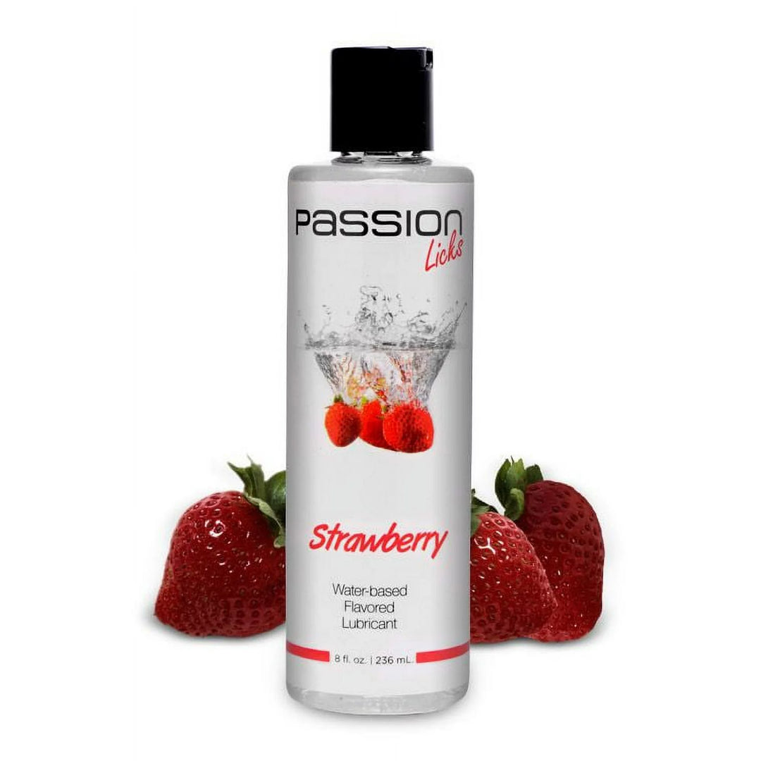 Passion Licks Strawberry Water Based Flavored  Lubricant - 8 Fl Oz / 236 ml