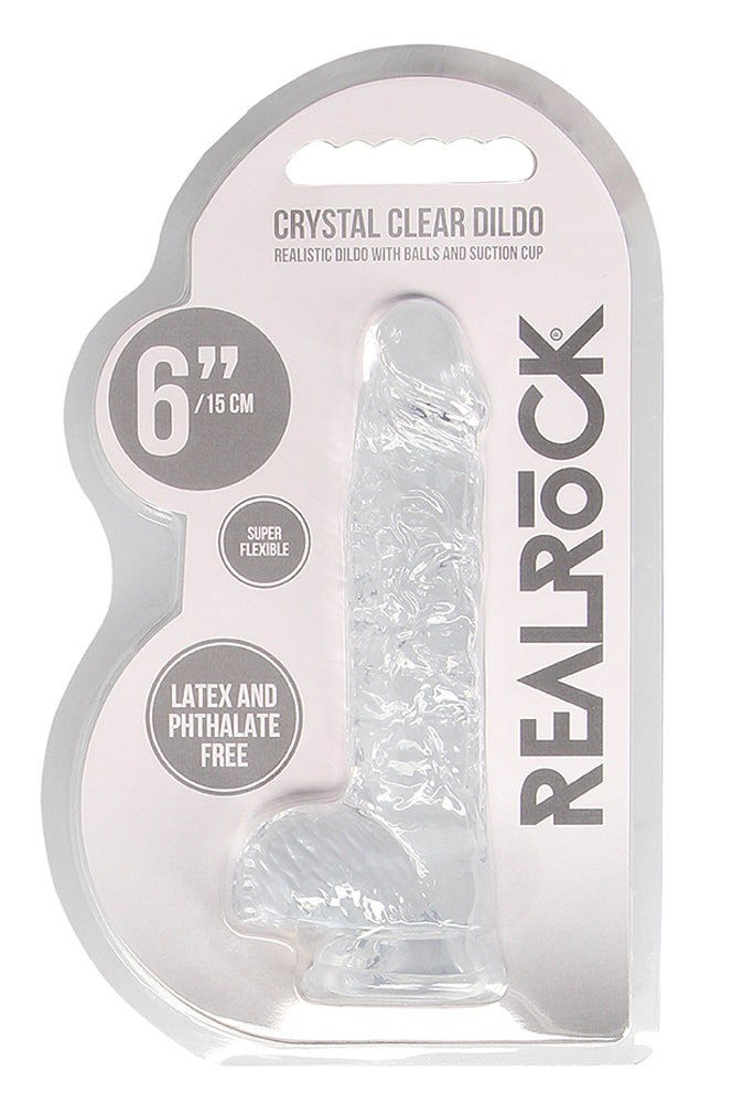 6 Inch Realistic Dildo With Balls - Translucent