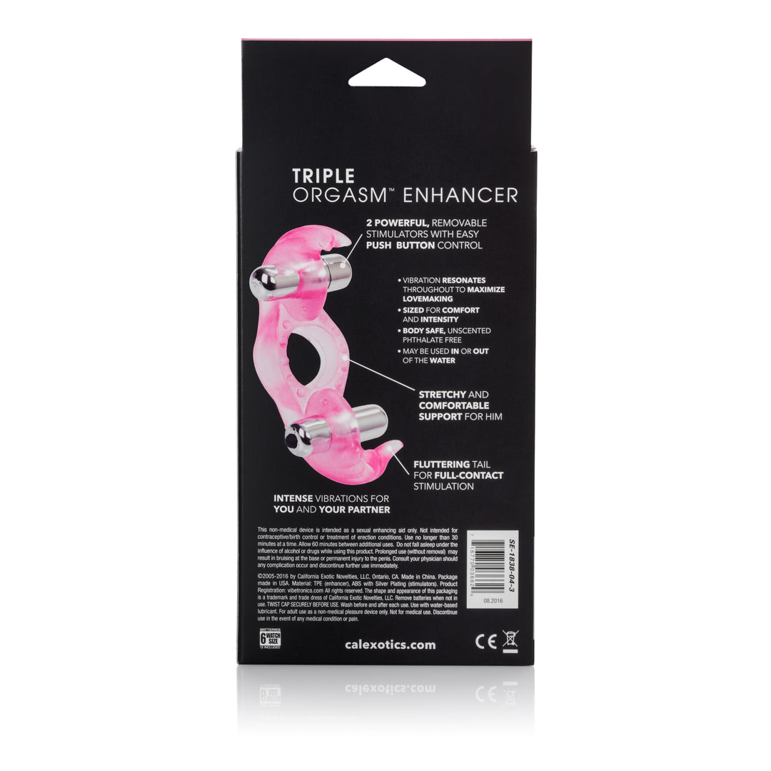 Silicone Triple Orgasm Erection Enhancer - Pink