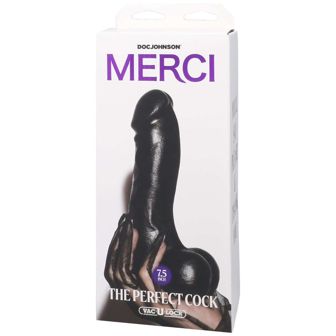 Merci - the Perfect Cock 7.5 Inch - With Removable Vac-U-Lock Suction Cup - Black