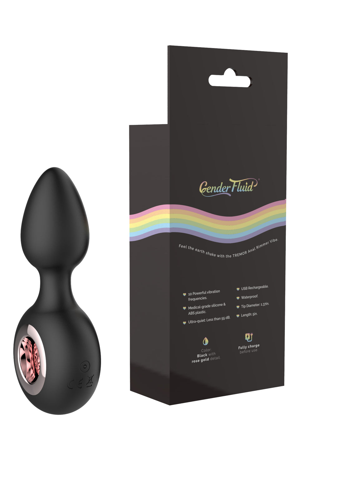 Gender Fluid Tremor Ring Plug Anal Vibe - Black