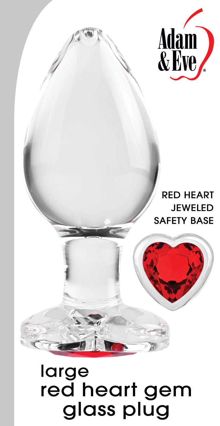 Red Heart Gem Glass Plug - Large