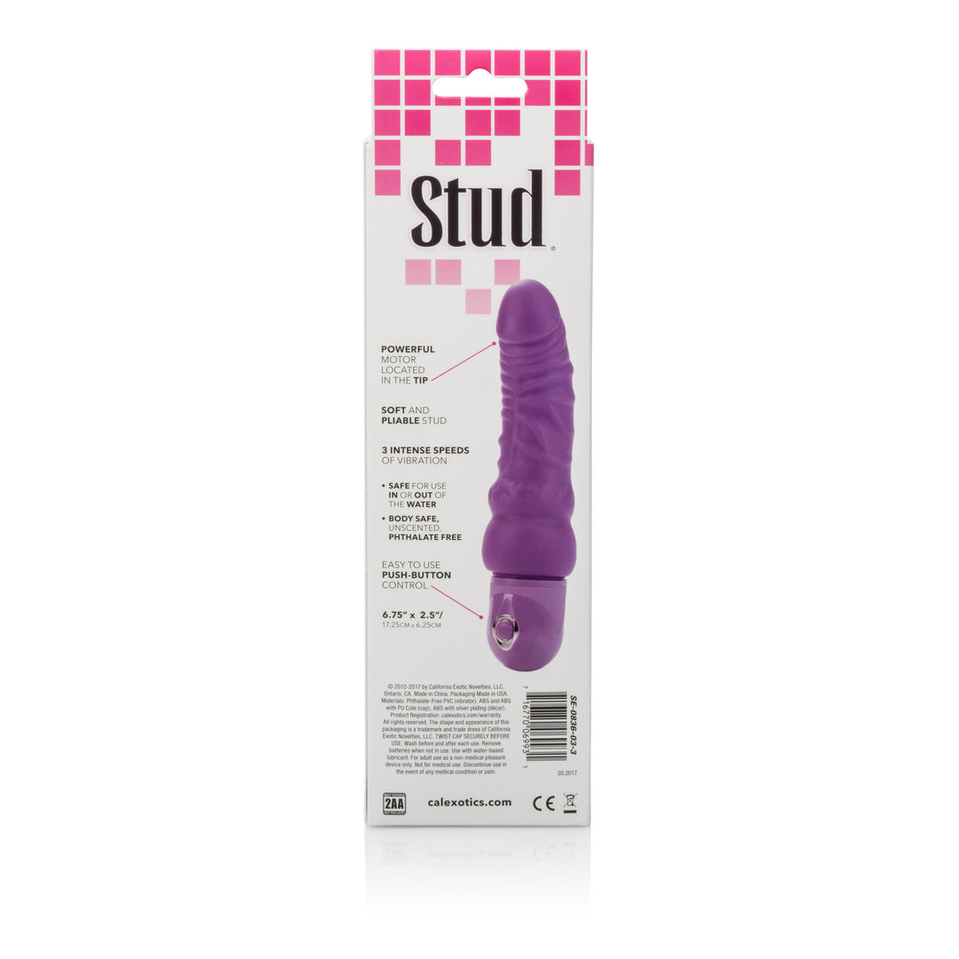 Waterproof Power Stud Curvy Dong - Purple