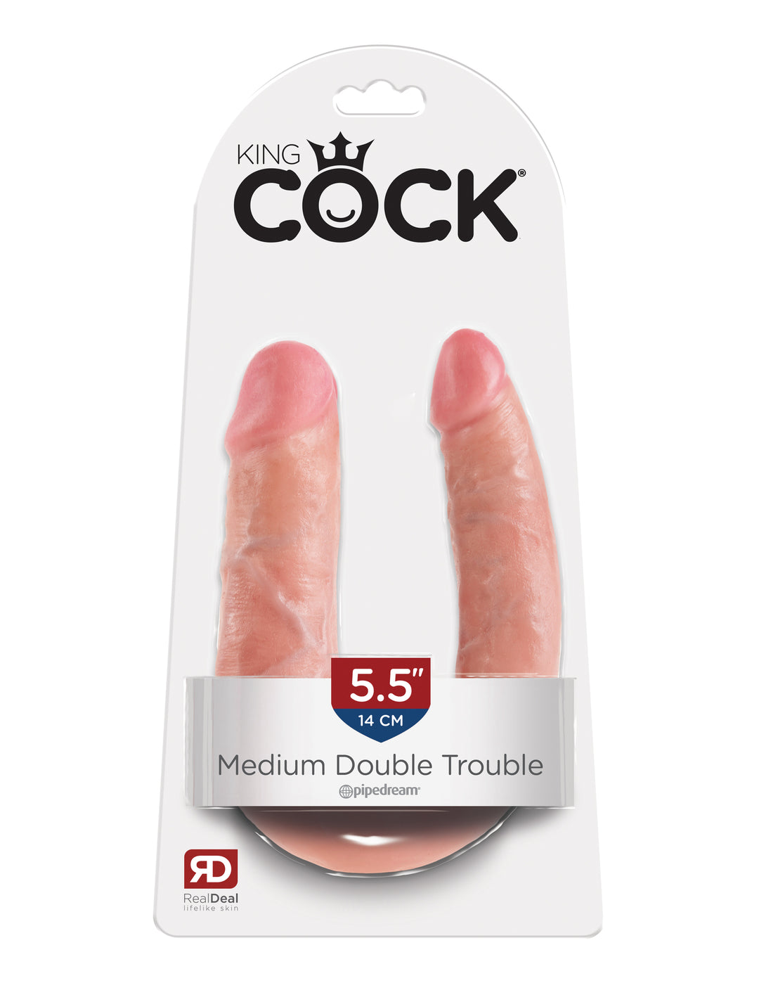 King Cock Double Trouble - Medium - Flesh