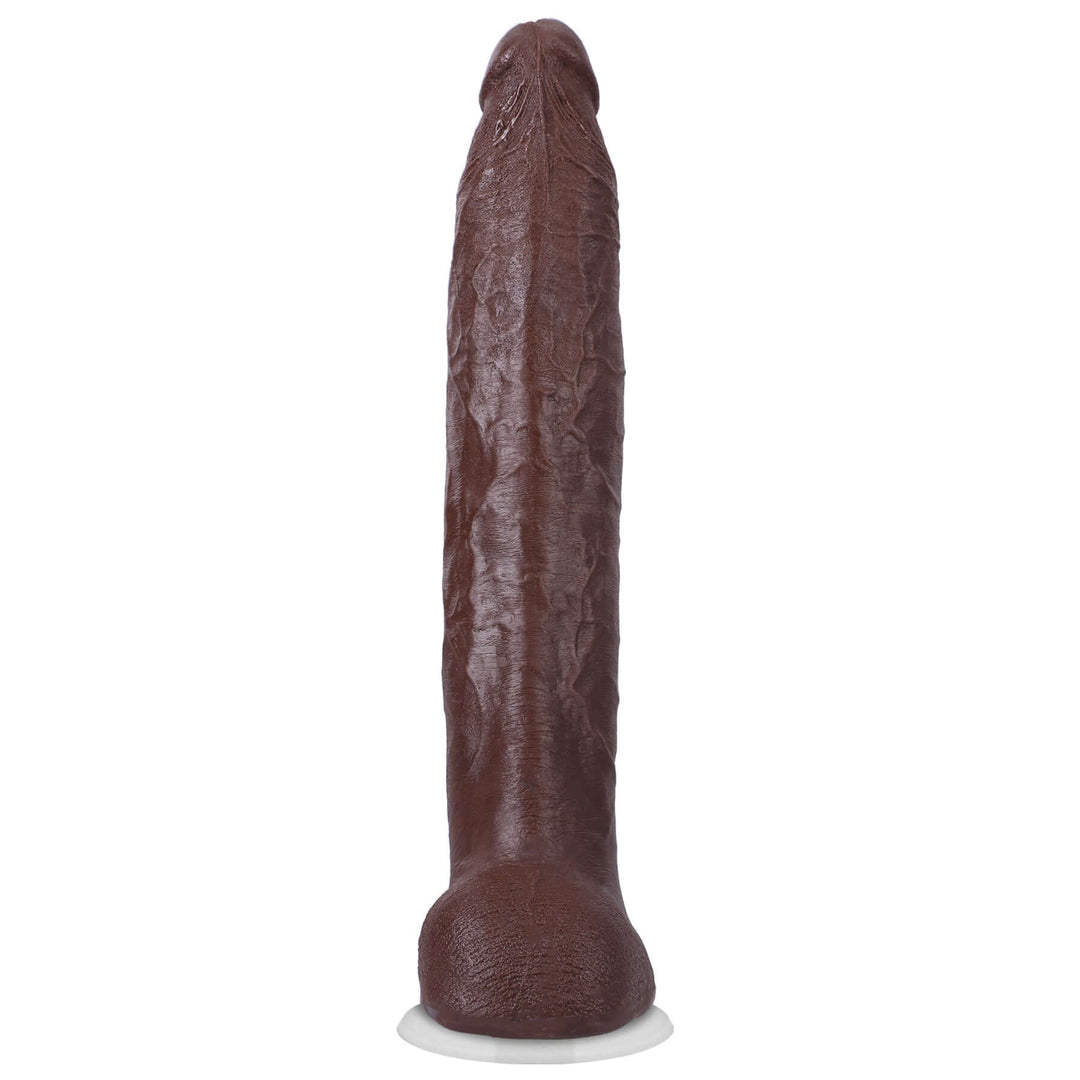 Signature Cocks - Damion Dayski - 12 Inch Ultraskyn Cock With Removable Vac-U-Lock Suction  Cup - Chocolate