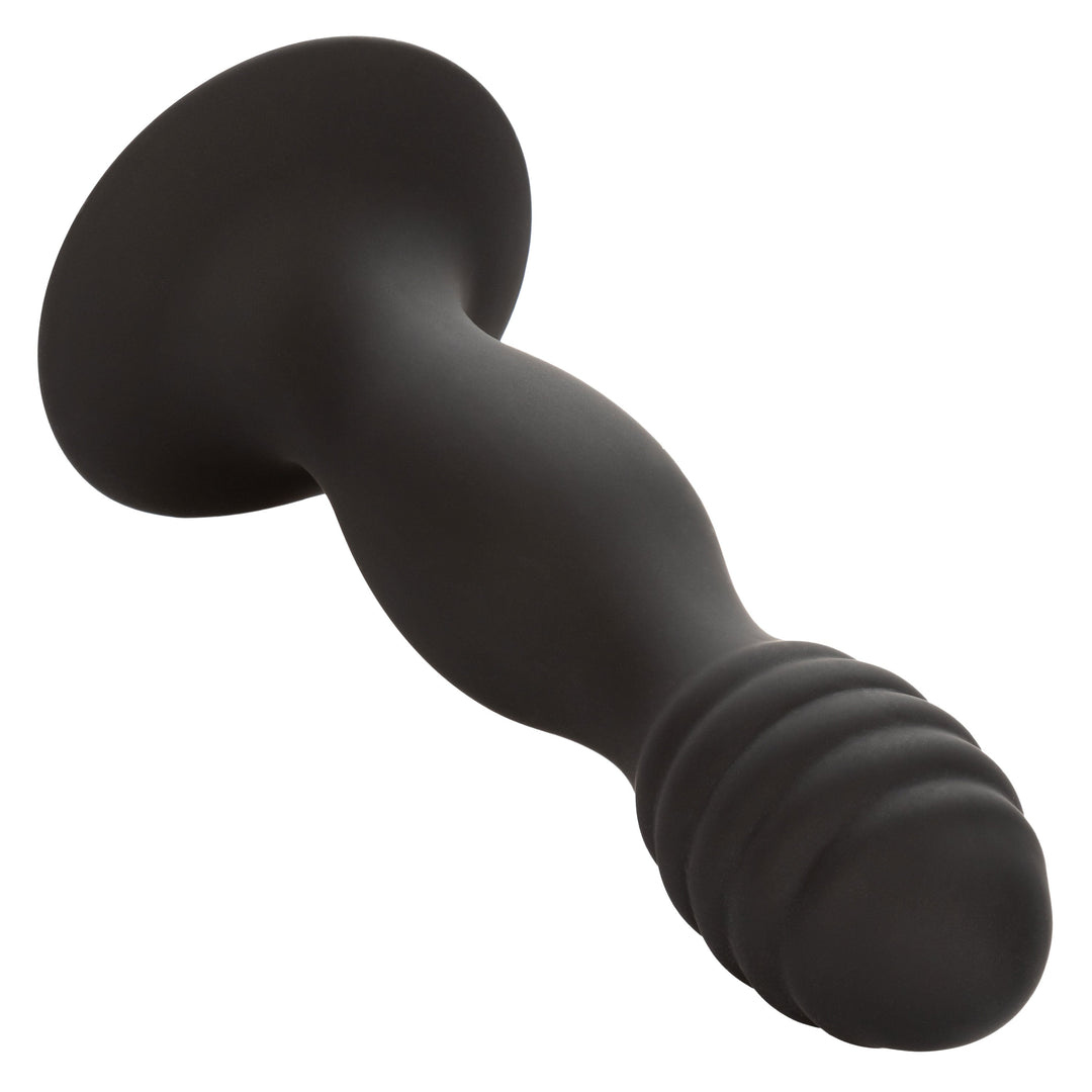 Silicone Ribbed Anal Stud - Black