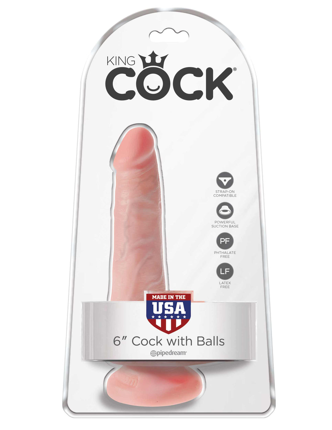 King Cock 6 Inch Cock With Balls - Light