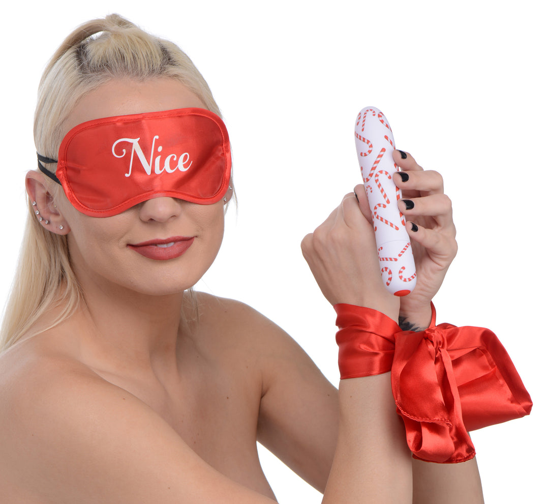 Bang - Naughty Holiday Kit - Wrist Ties XL Bullet  and Blindfold