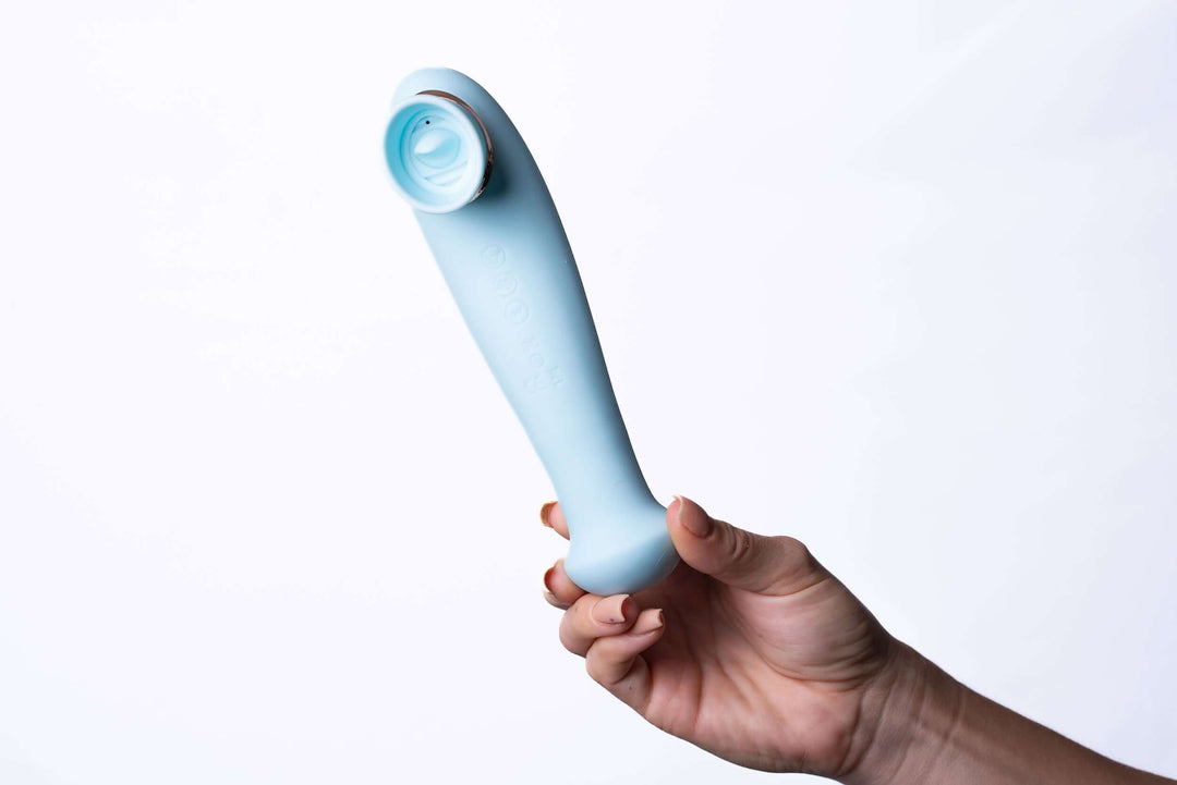 Destiny 15-Function Rechargeable Vibrating -  Suction Wand - Blue