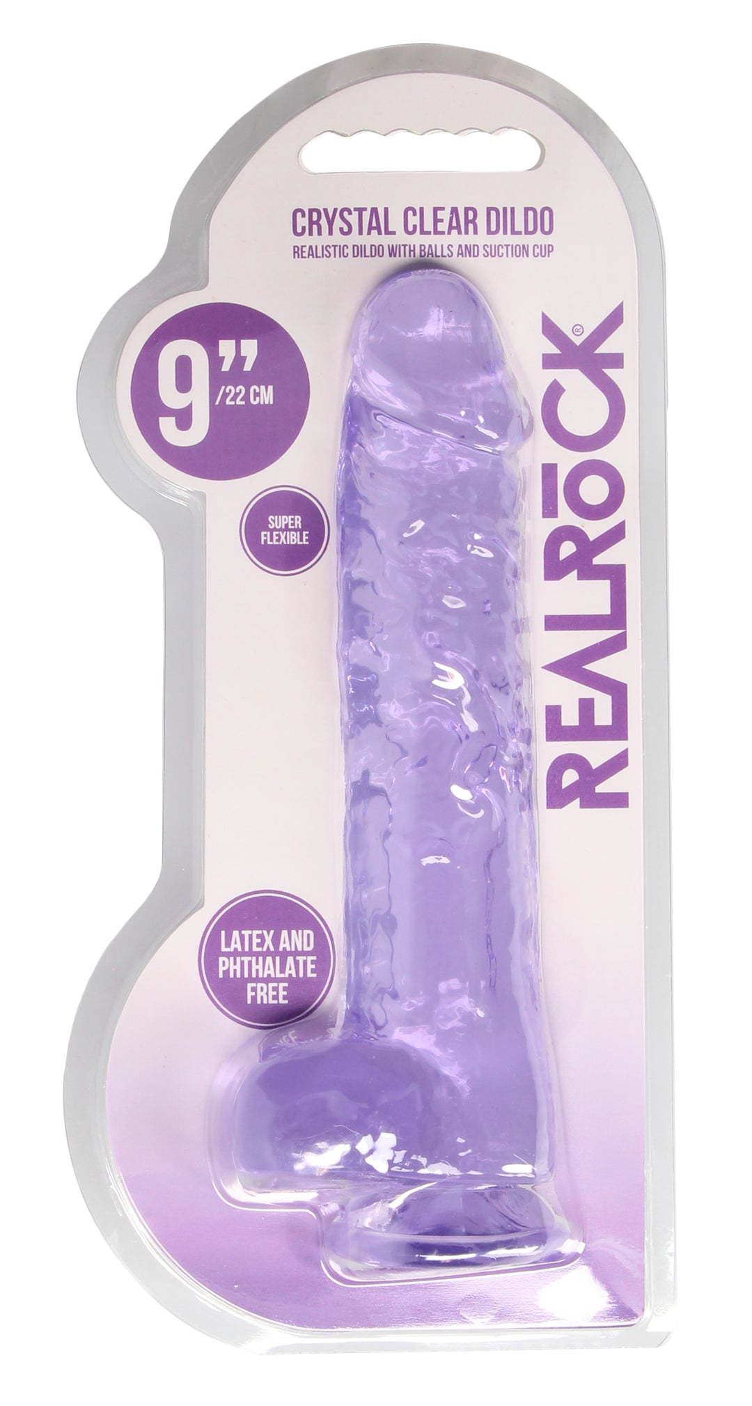 9 Inch Realistic Dildo With Balls - Purple