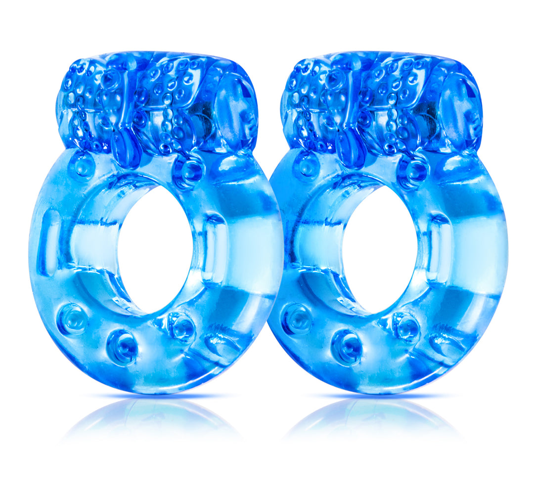 Stay Hard - Vibrating Cock Rings - 2 Pack - Blue