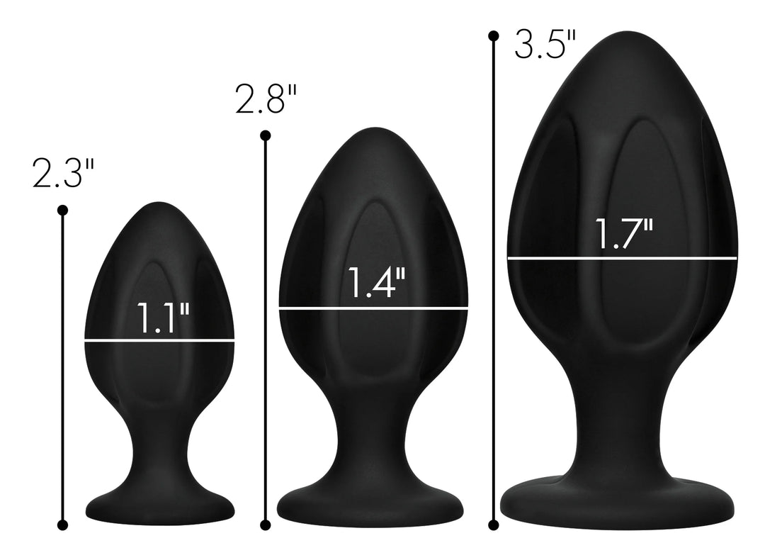 Triple Juicers Silicone Anal Trainer Set - Black