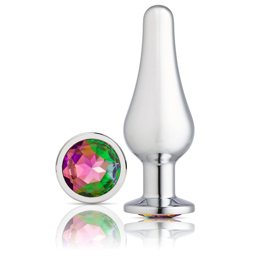 Cloud 9 Novelties Gems Silver Chrome Tall Plug - Large