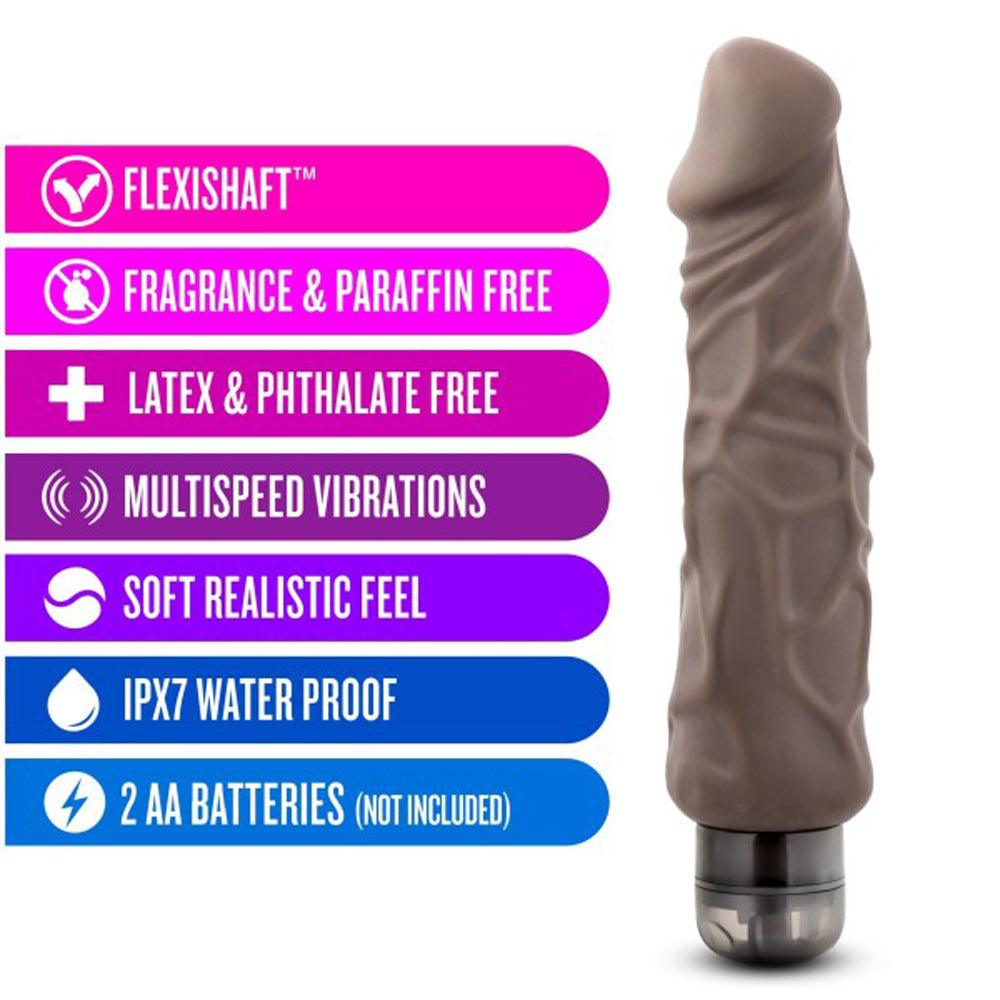 X5 Plus - Hard on Vibrating 9 Inch Dildo - Brown