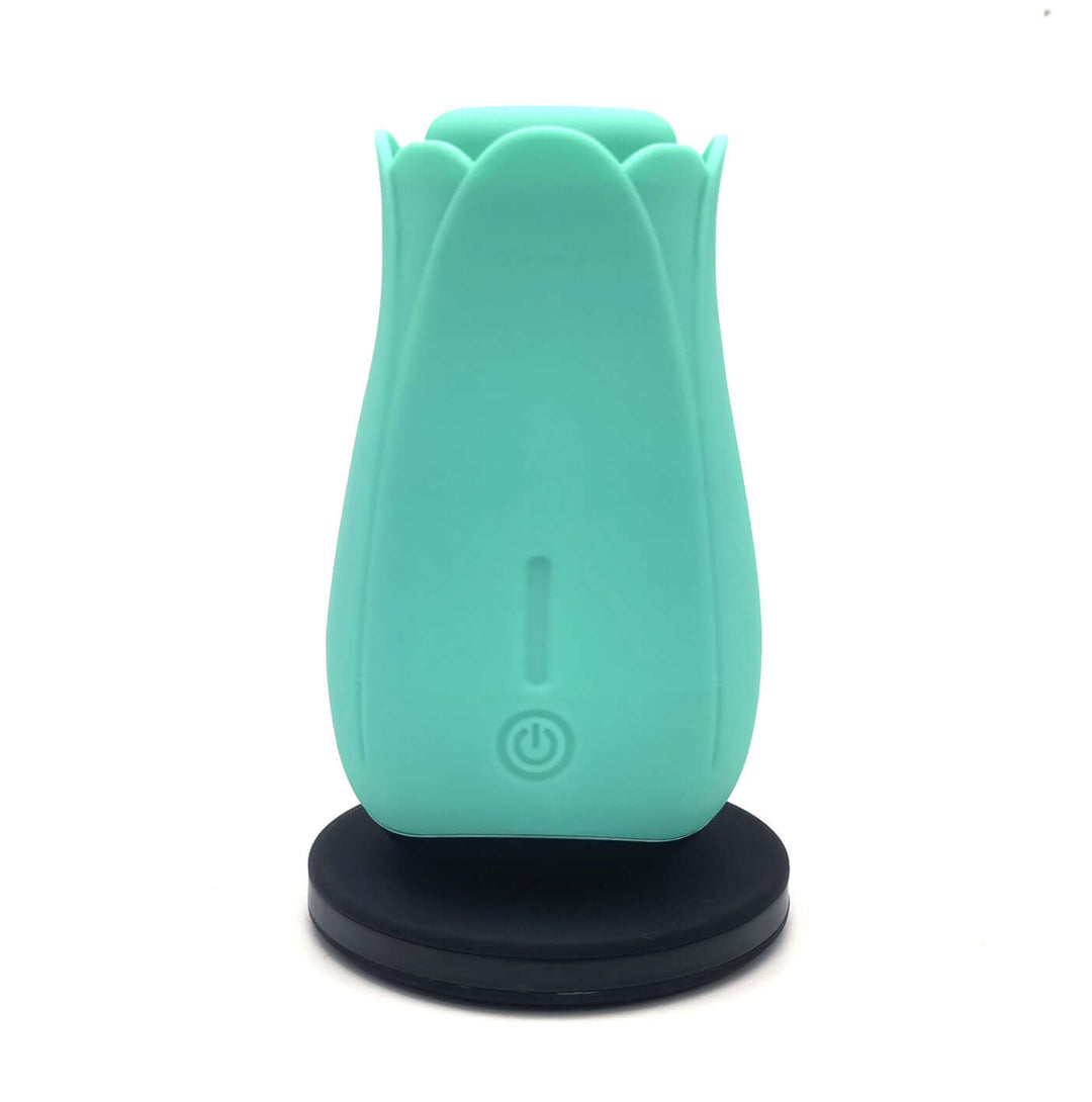 Tulip Pro 15-Function Suction Vibe With Wireless  Charging - Teal Blue