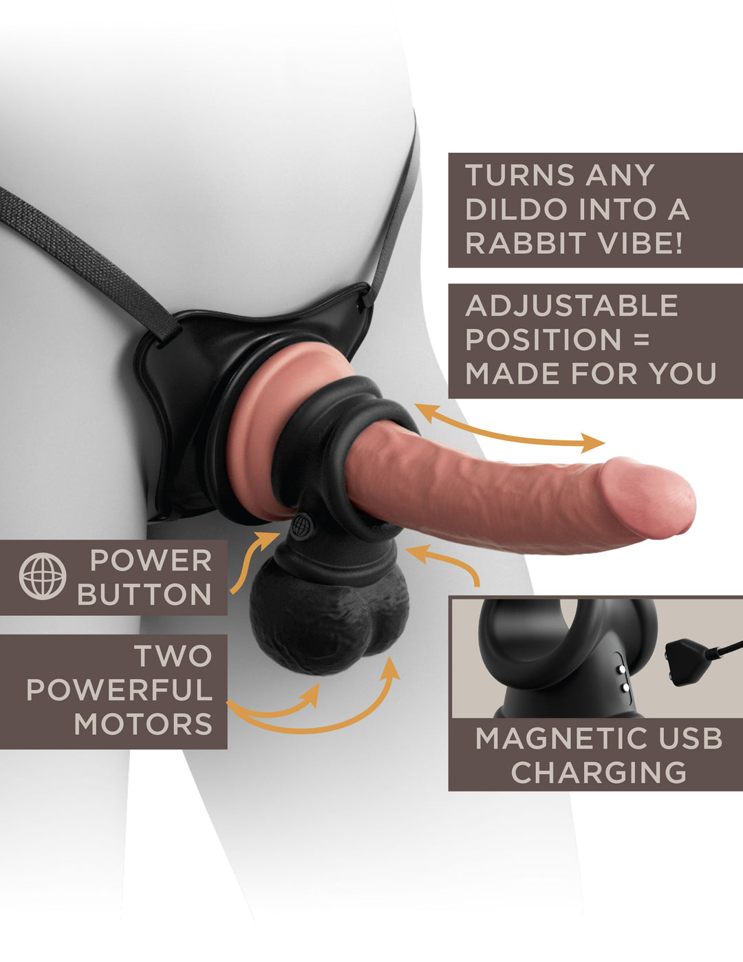 King Cock Elite Ultimate Vibrating Silicone Body  Dock Kit