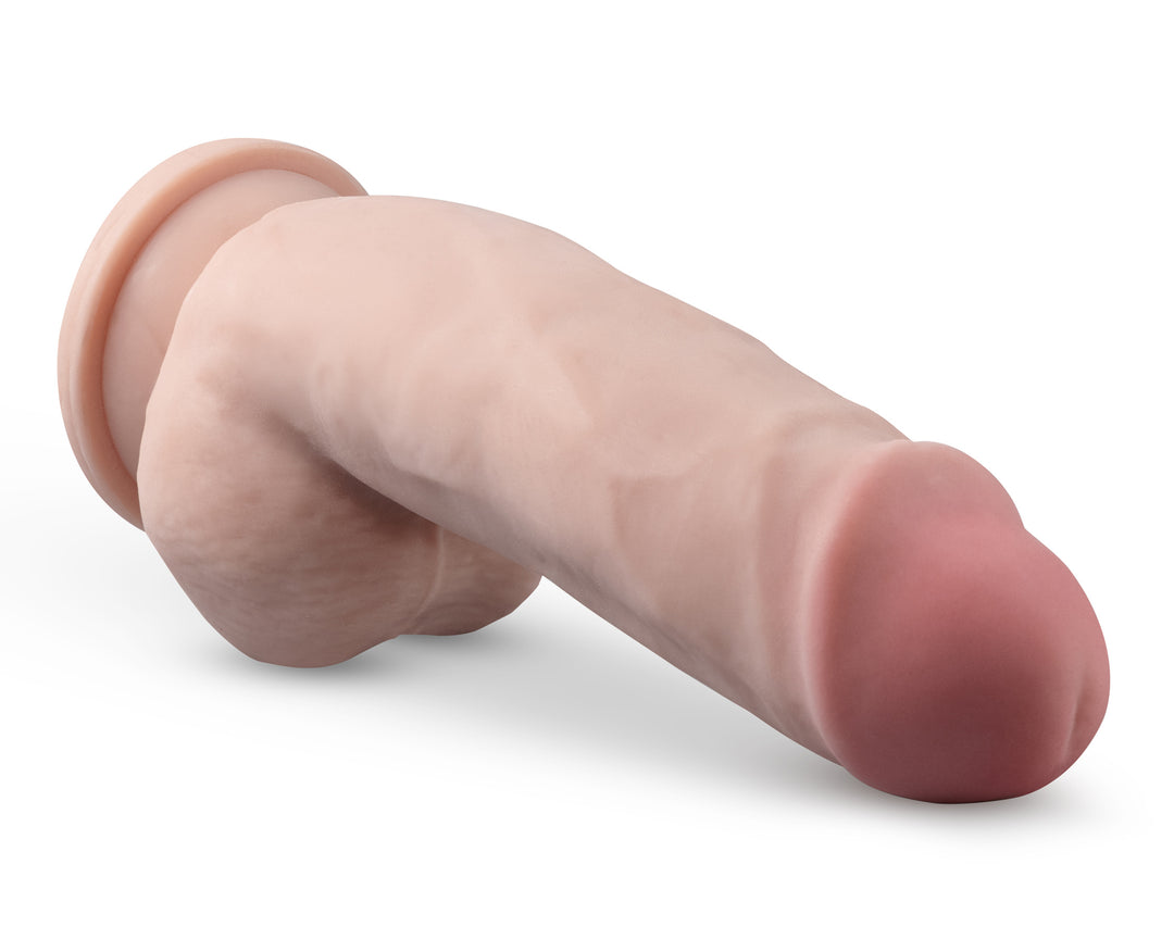 Dr. Skin Plus - 7 Inch Girthy Posable Dildo With  Balls - Vanilla