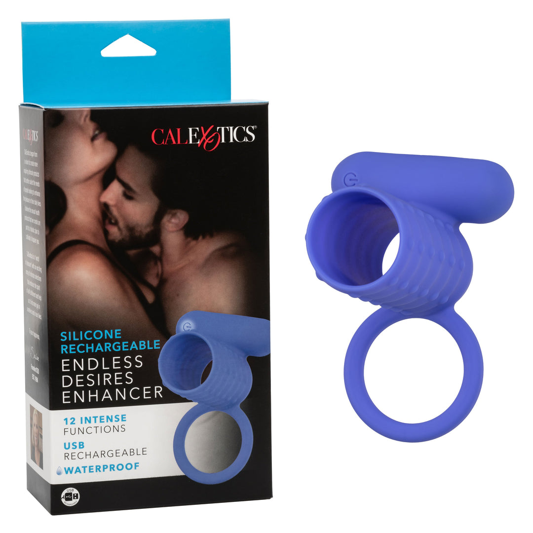 Silicone Rechargeable Endless Desires Enhancer -  Blue