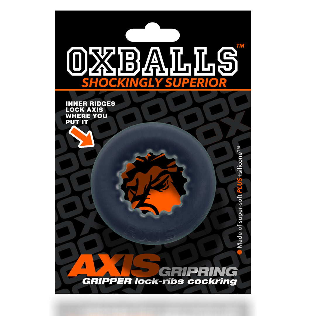 Axis - Rib Griphold Cockring - Black Ice