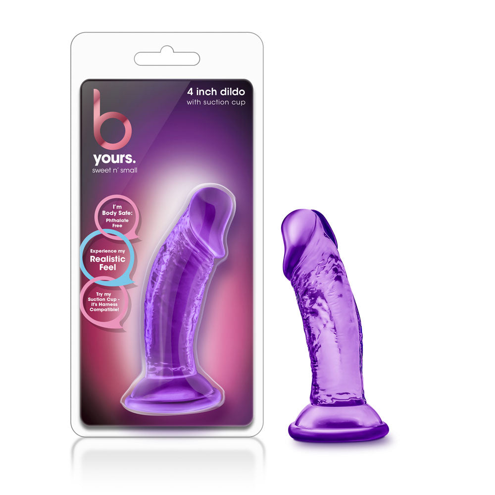 B Yours - Sweet n' Small 4 Inch Dildo With Suction Cup - Purple