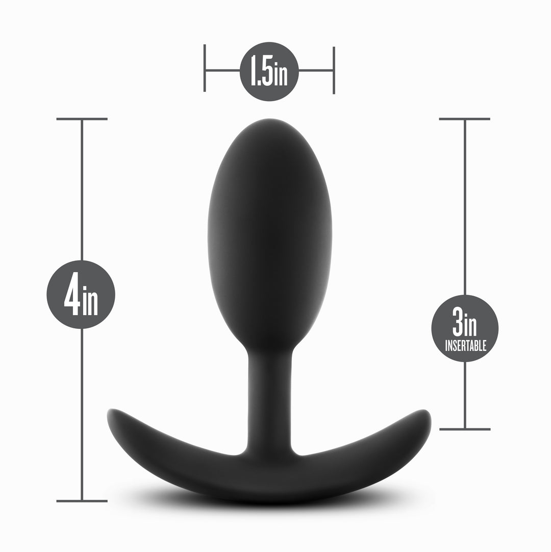 Anal Adventures - Platinum - Silicone Vibra Slim  Plug -Medium - Black