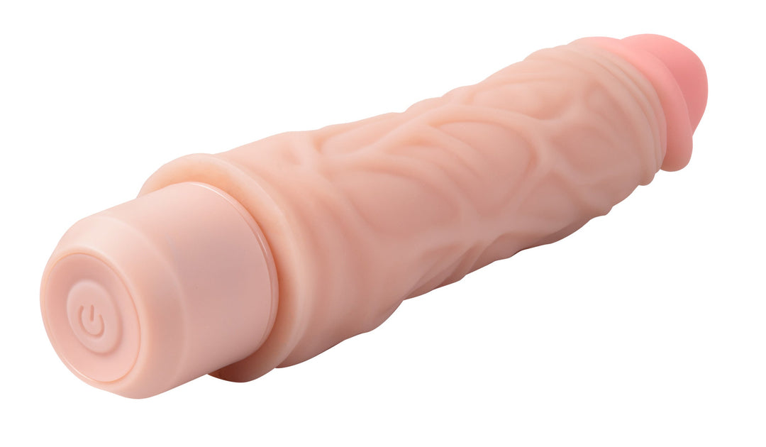 Dr. Skin Silicone - Dr. David - 8 Inch Vibrating  Dildo - Beige