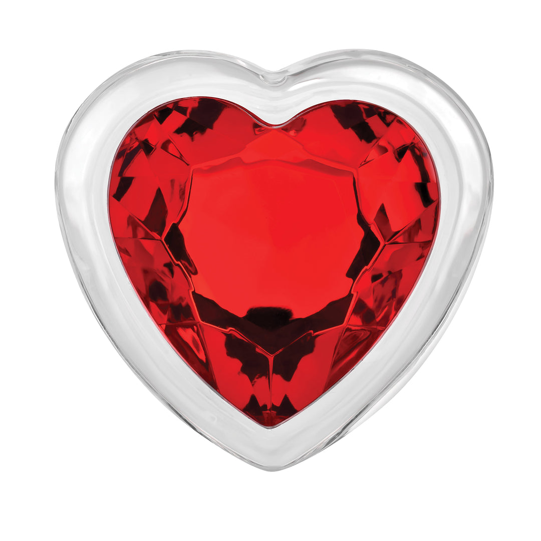 Red Heart Gem Glass Plug - Large